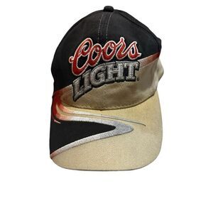 RARE VINTAGE Coors Light Beer Grayish Black Red Baseball Cap Hat Chase Authentic